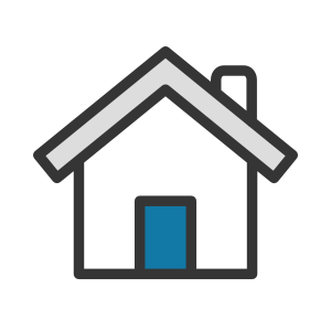 Casa con icono de puerta azul Casa con icono de puerta azul