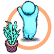 Avatar azul con el icono de una planta Avatar azul con el icono de una planta